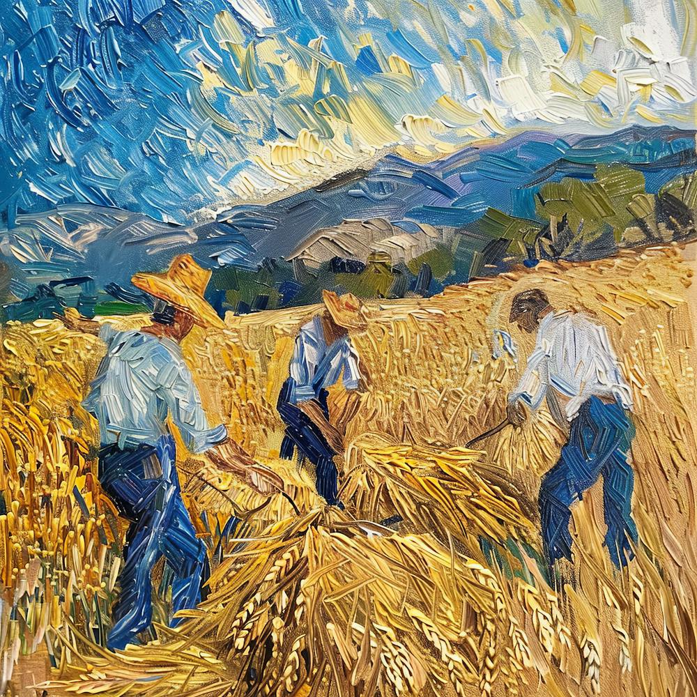 Van Gogh Style: The Wheat Threshers Series.