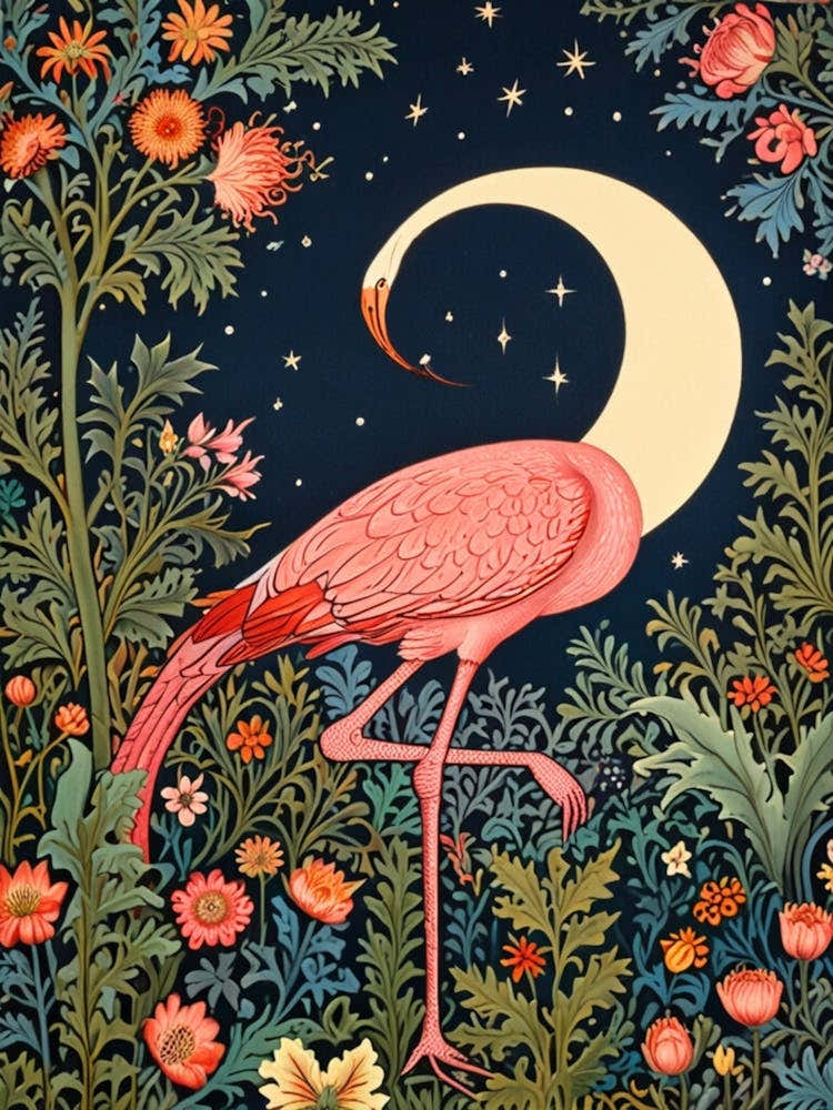 William Morris Pink Flamingo