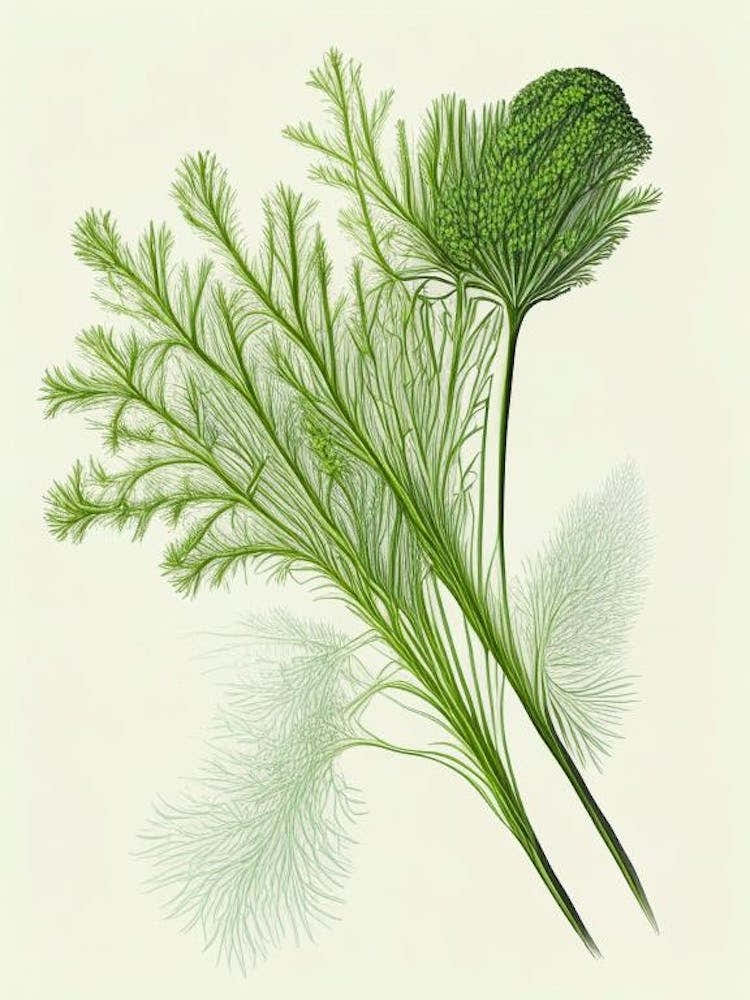 Dill Herb Pencil Colour 2