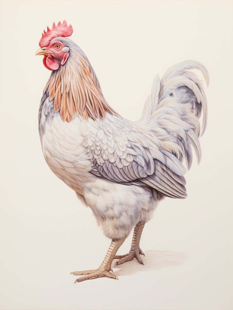 Vintage Bird Drawing Chicken 2