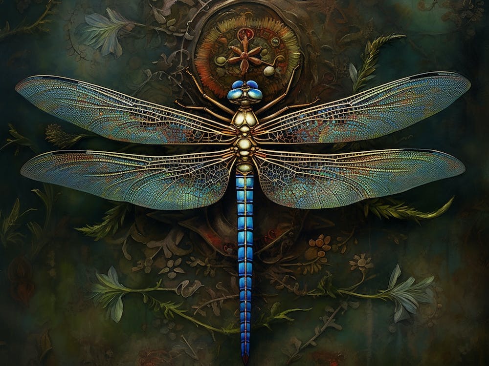 Dragonfly Blue Eyed Darner Aeshna Illustration Minimal 9