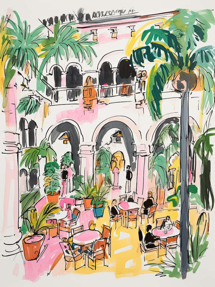 The Cloister At The Sea Island Resort   Sea Island, Georgia   Resort Storybook Illustration 3