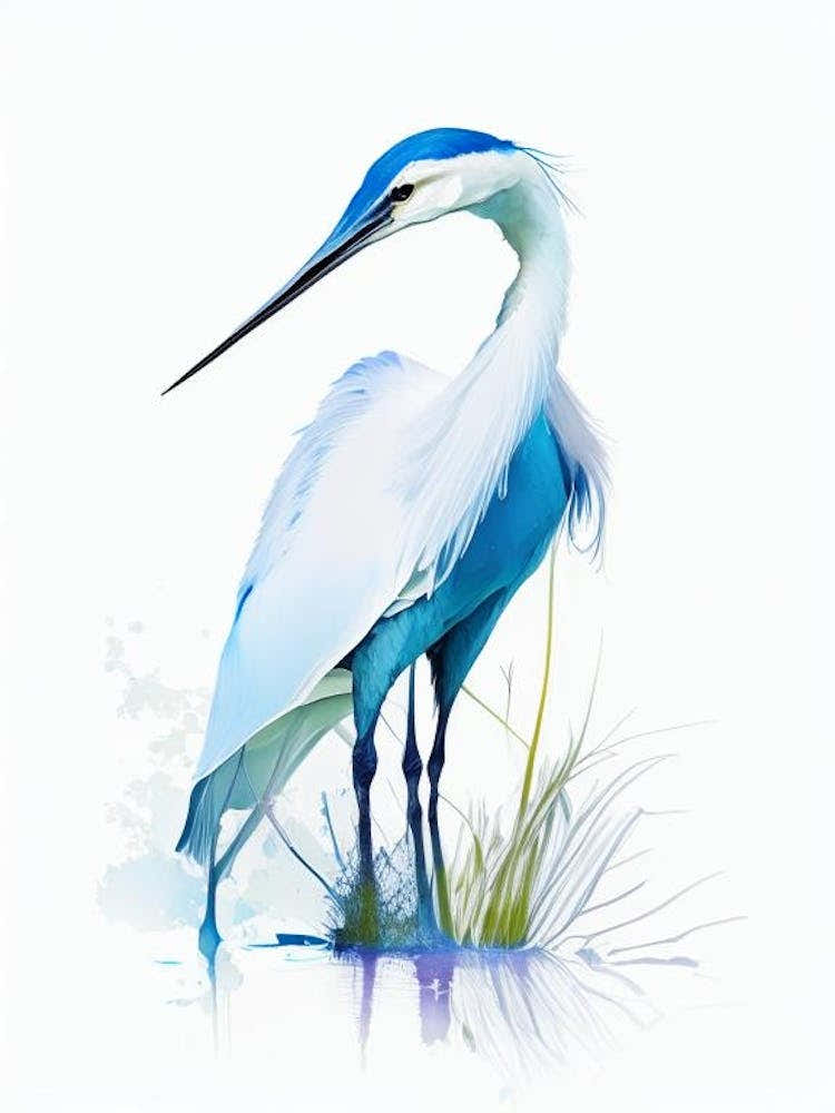 Little Blue Heron Impressionistic 1