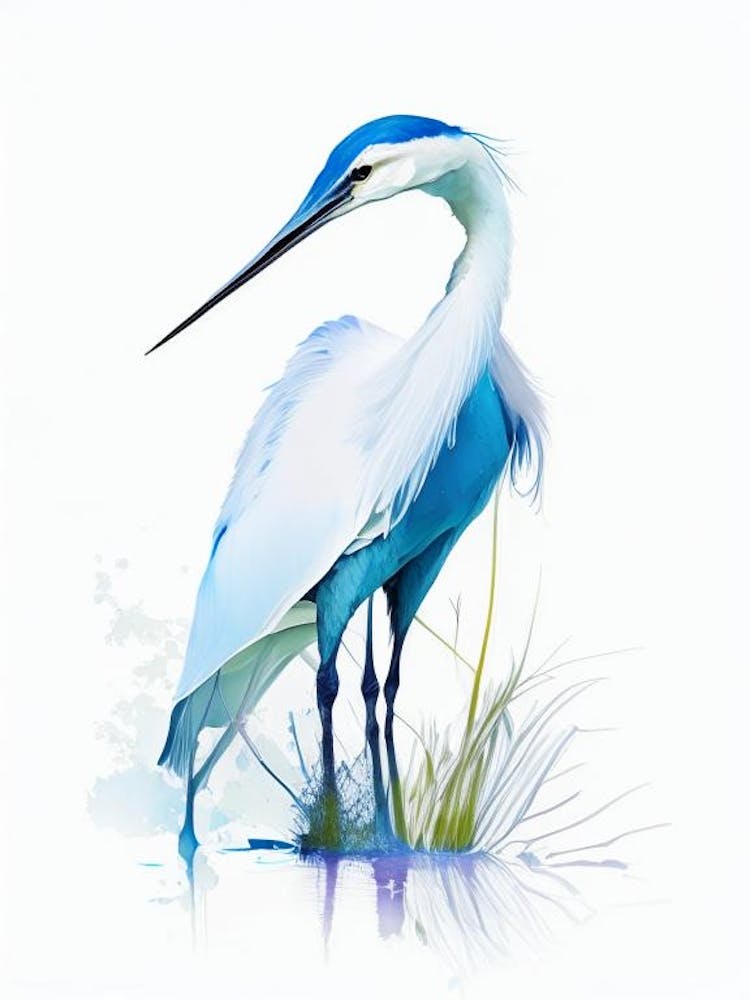 Little Blue Heron Impressionistic 1