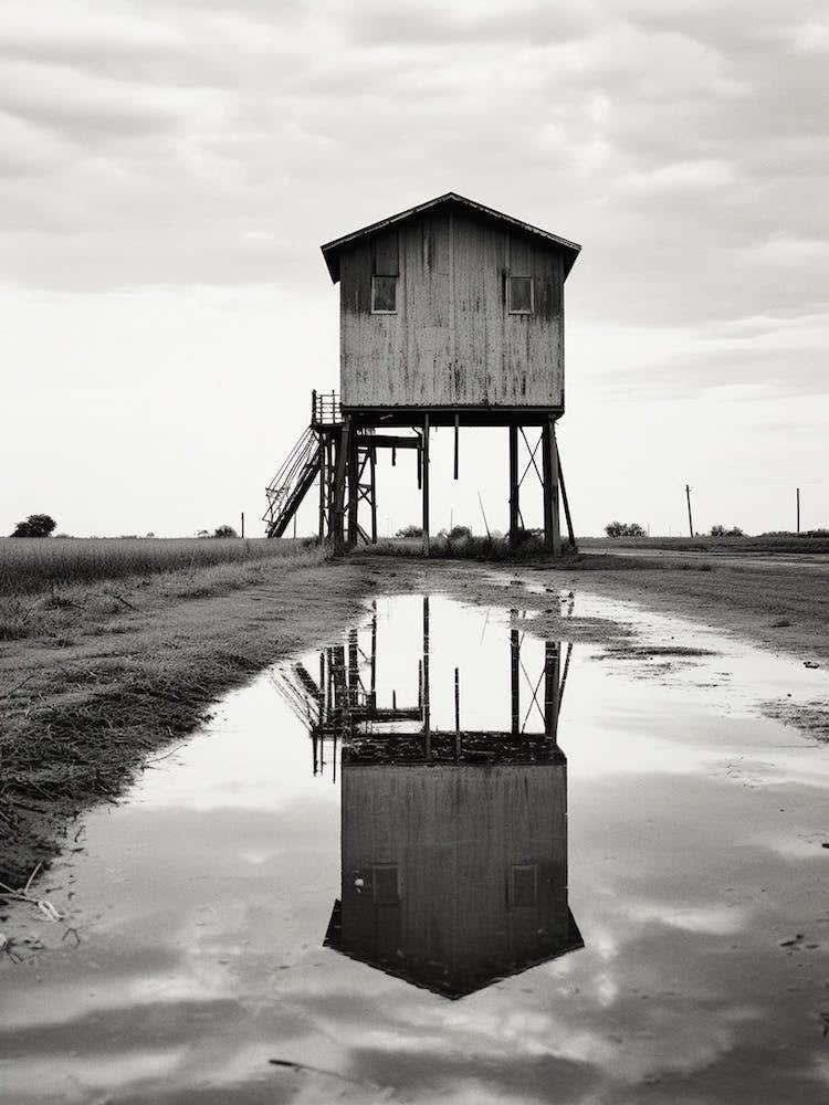 Texas, Usa, Black And White Analogue Photograph 4