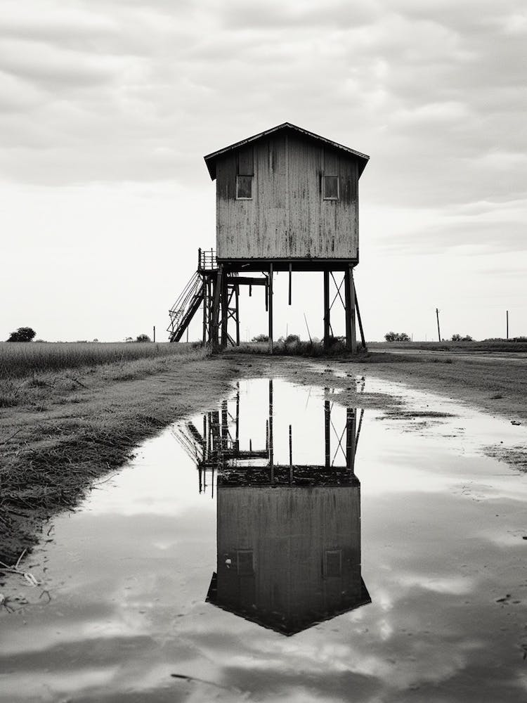 Texas, Usa, Black And White Analogue Photograph 4