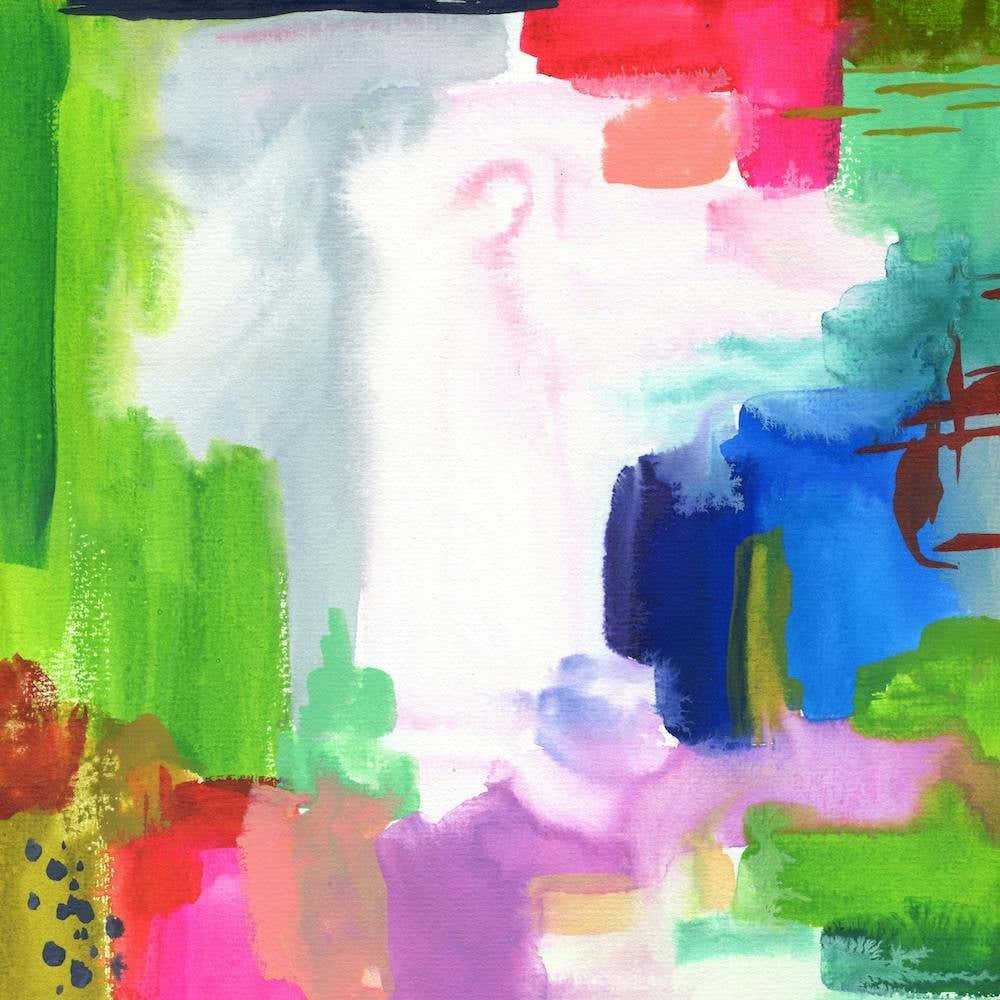 Abstract Painting with Green 1