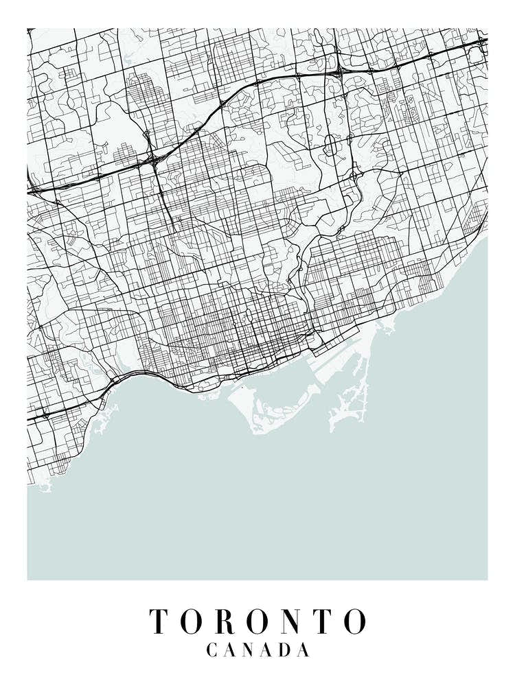 Toronto Canada Street Map Minimal Color