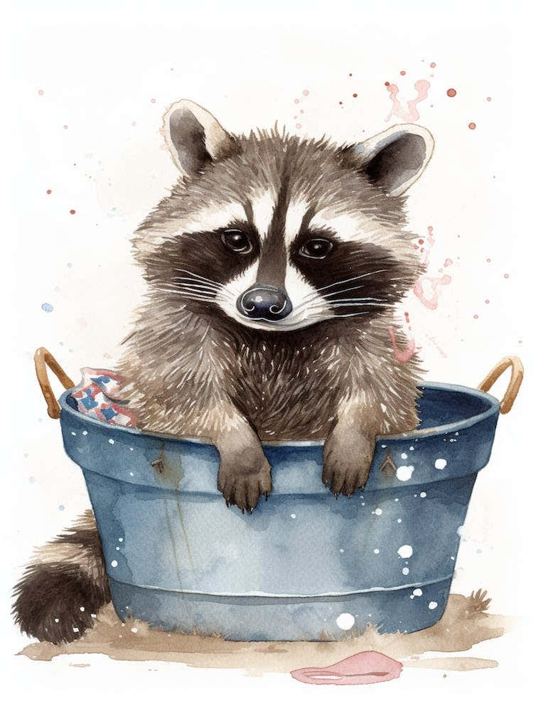 A Panama Canal Raccoon Watercolour Illustration Story 4