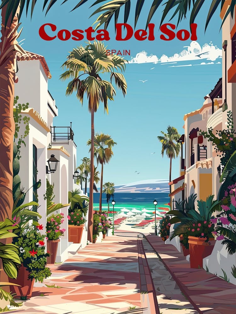Costa Del Sol Spain Andalusia Travel Art
