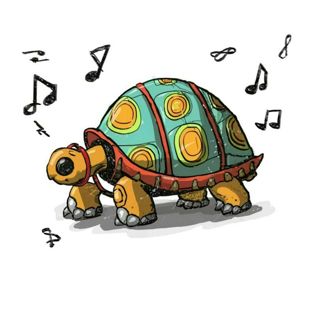 Turtle With Music Notes 1