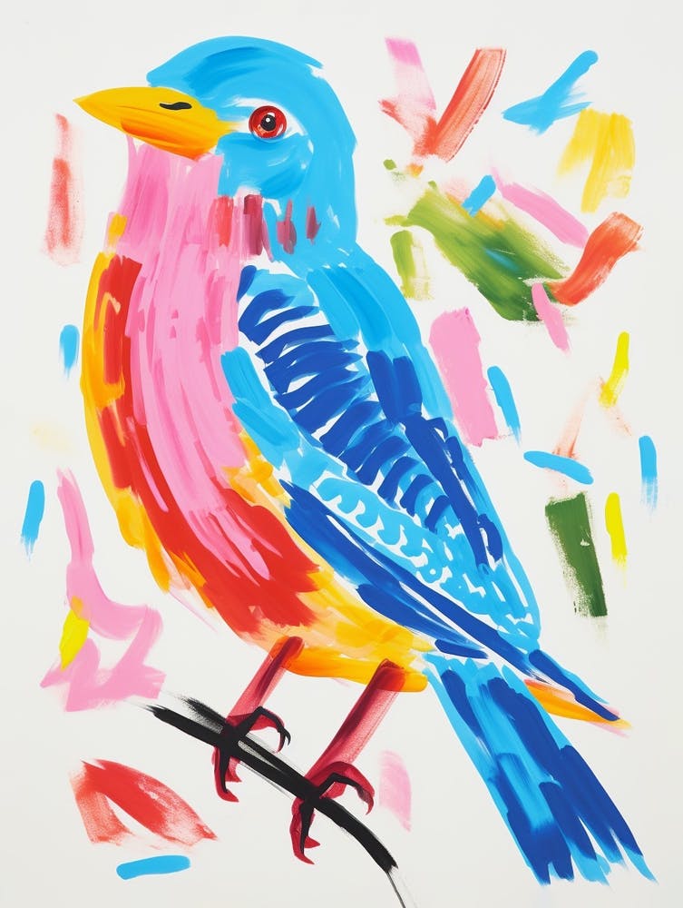 Colourful Bird Painting Bluebird 1
