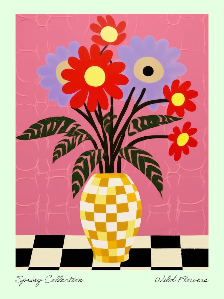 Spring Collection Wild Flowers Dark Tones In Vase 2