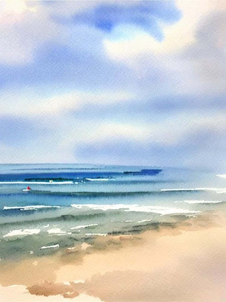 Broadstairs Beach 4, Kent Watercolour