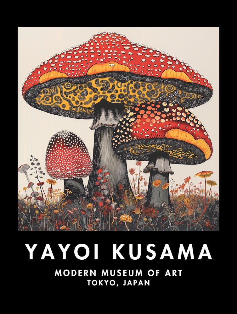 Yayoi Kusama Inspired Giant Red Cap Mushroom