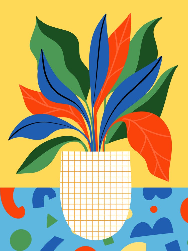 Abstract Potted Plant