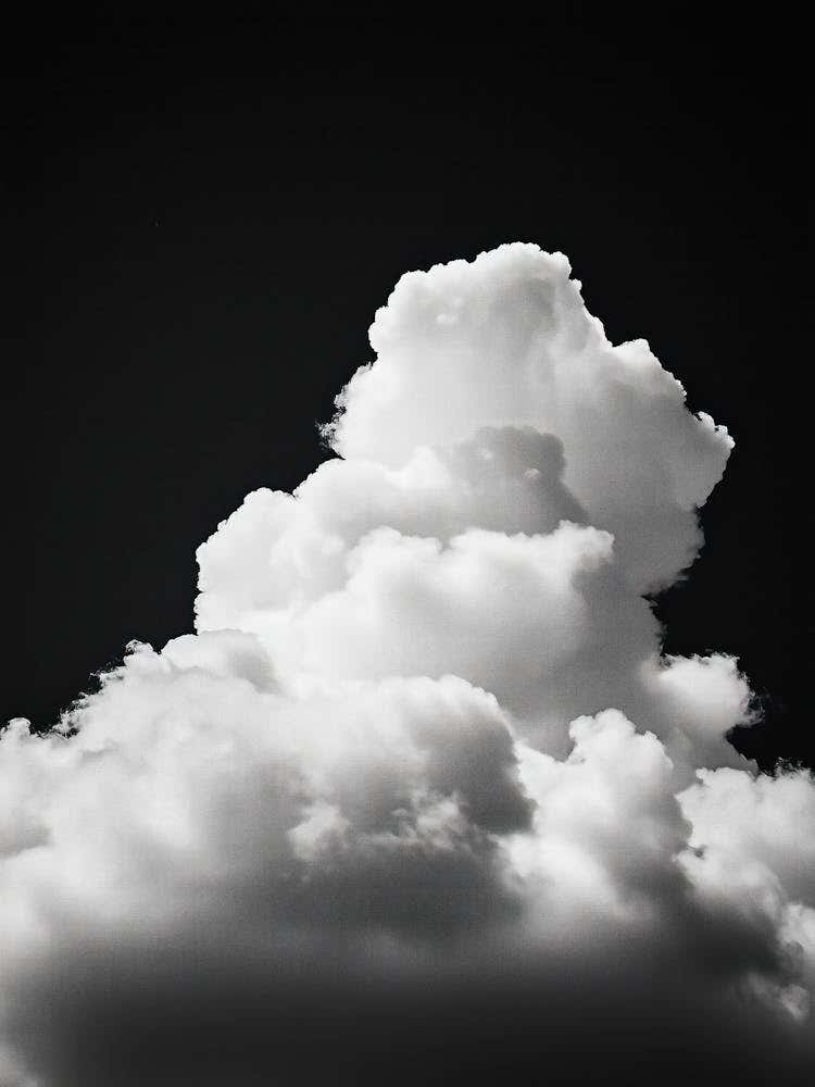 Cloud Wall Art Painting Black And White Sky Print