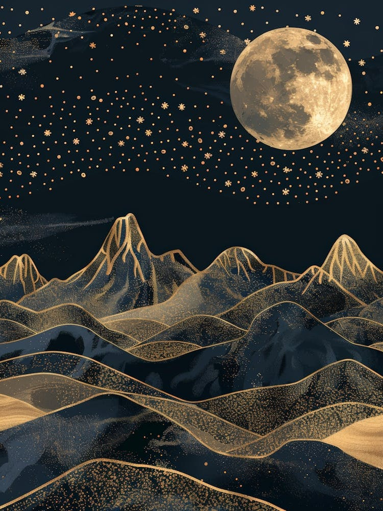 Moon And Stars In The Sky