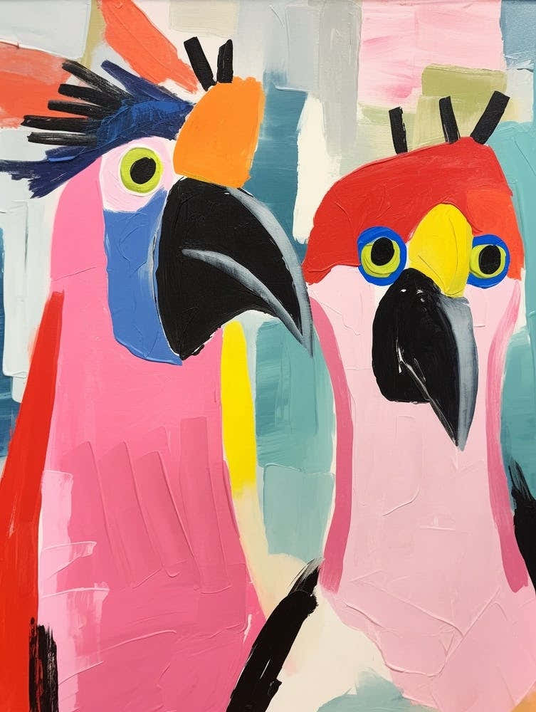 Colourful Kids Animal Art Cockatoo