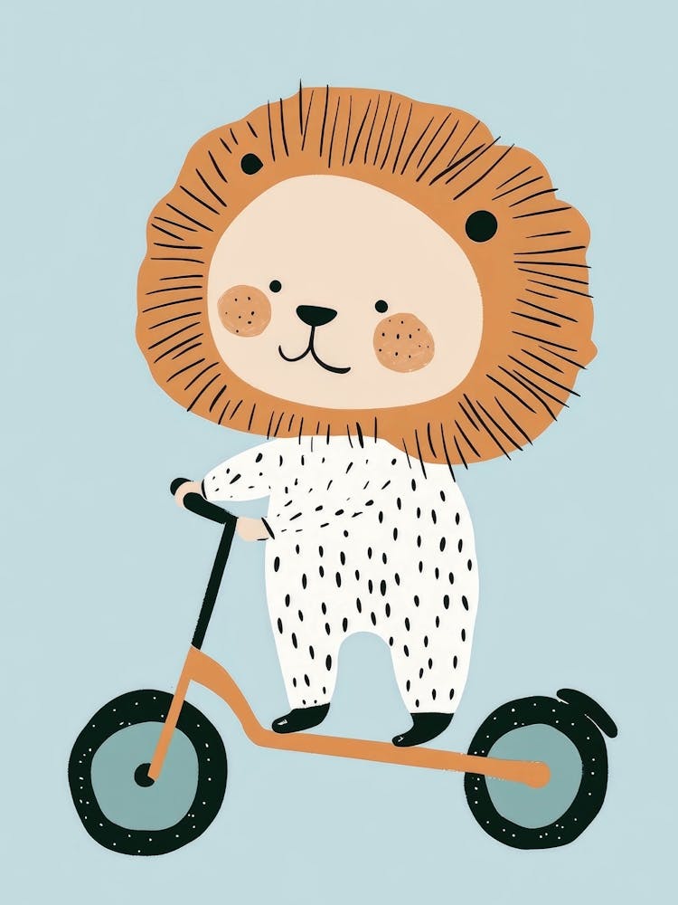 Lion Riding A Bike