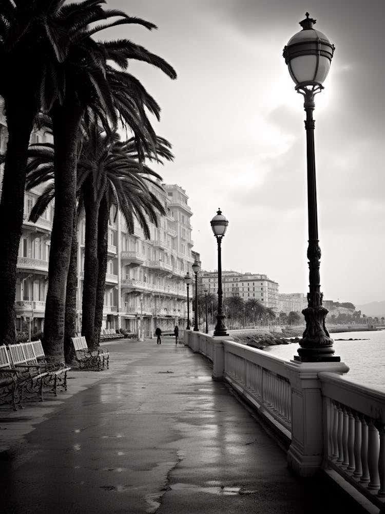 Nice, France, Mediterranean Black And White Photography Analogue 7