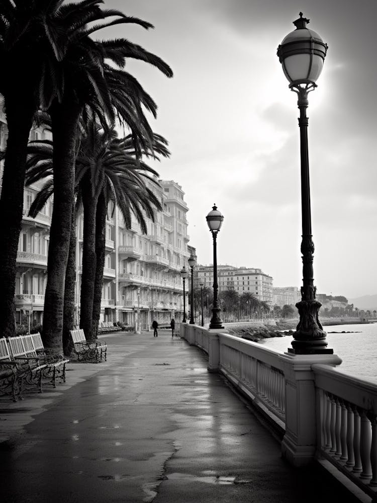 Nice, France, Mediterranean Black And White Photography Analogue 7
