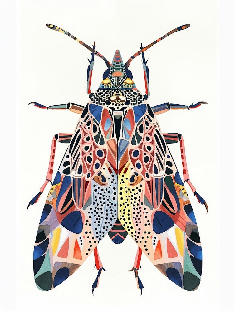 Colourful Insect Illustration Leafhopper 1
