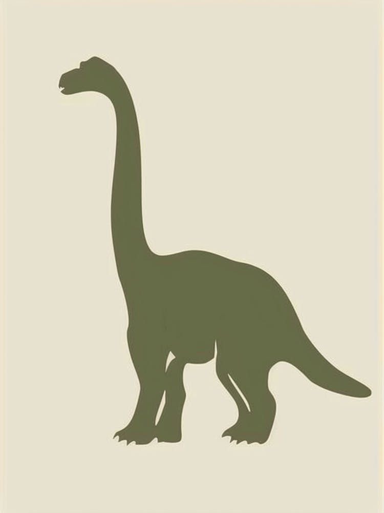 Olive Green Dinosaur Silhouette 4