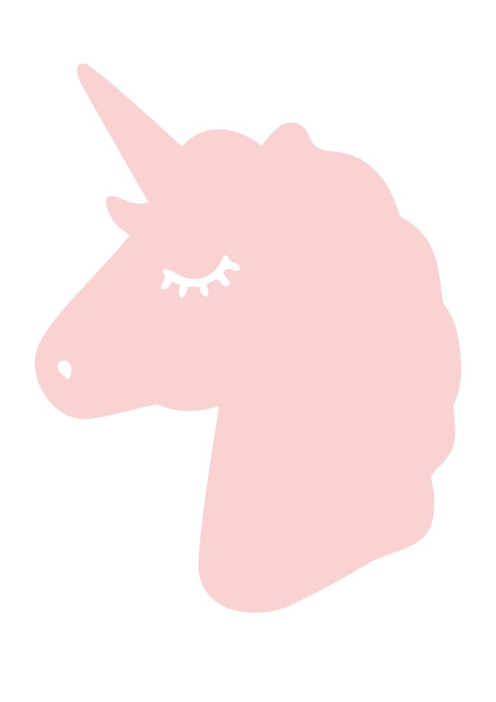Pink Unicorn Silhouette Head