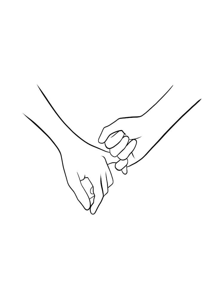 Couple Holding Hands Vector Illustration