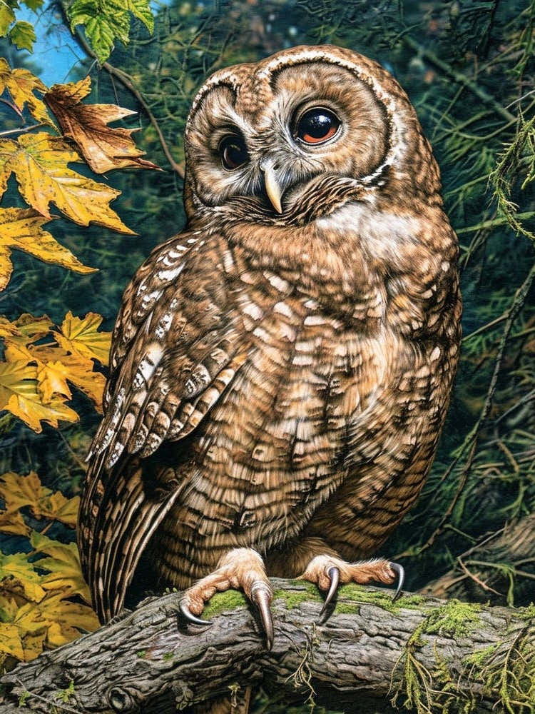 Spotted Owl Relief Illustration 4