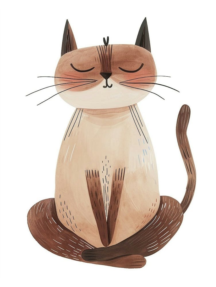 Japanese Bobtail Cat Clipart Illustration 2