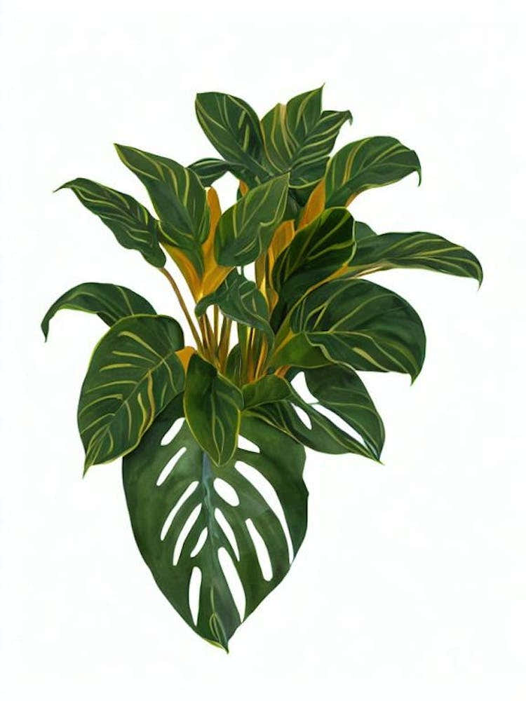 Prayer Plant (Maranta Leuconeura) Watercolor