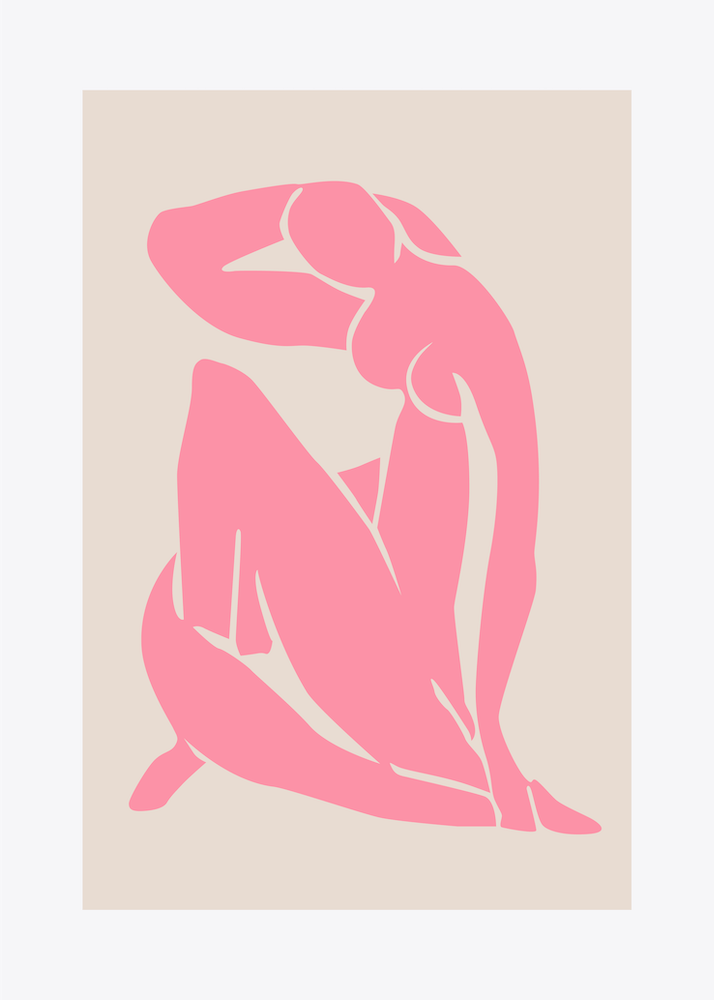 ROSE NUDE | MATISSE DIGITAL VERSION | POP ART WORLD 2023 Vector illustration| www.popart.world