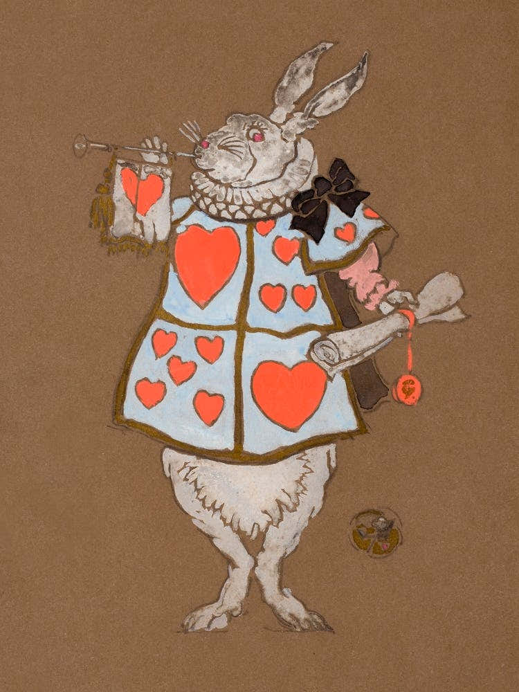 White Rabbit With Herald's Costume Design (1915), Alice in Wonderland