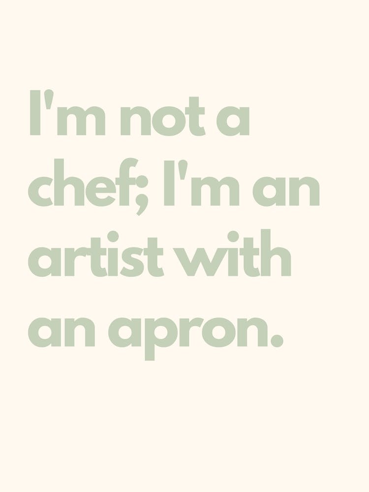 Artist In An Apron Sage Kitchen Typography