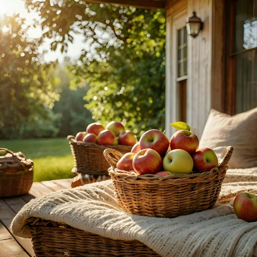 Apple Baskets On The Porch