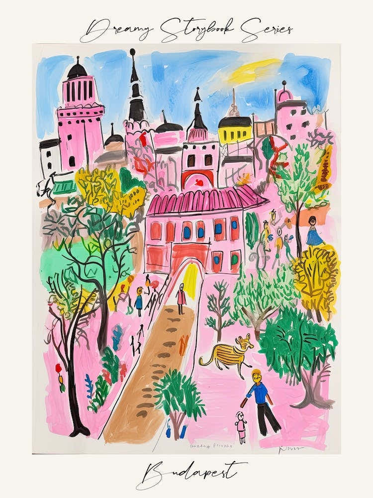 Poster Of Budapest, Dreamy Storybook Illustration 1