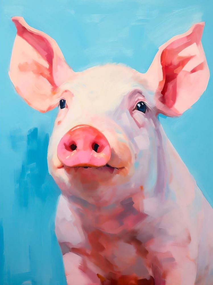 Abstract Pig Painting, Pig Art, Piglet Painting, Pig Decor, Farm Animals, Farm Animal Paintings, Pig Abstract Paint, Colorful Animal Print