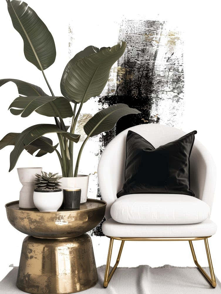 Gold And Black Living Room 1