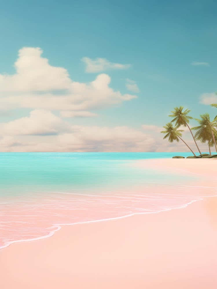 Icacos Beach Puerto Rico Turquoise And Pink Tones 1