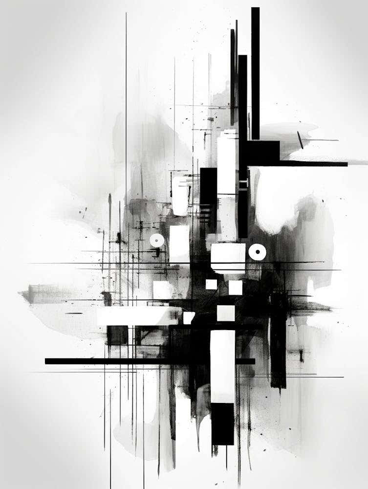 Memory Abstract Black And White 4