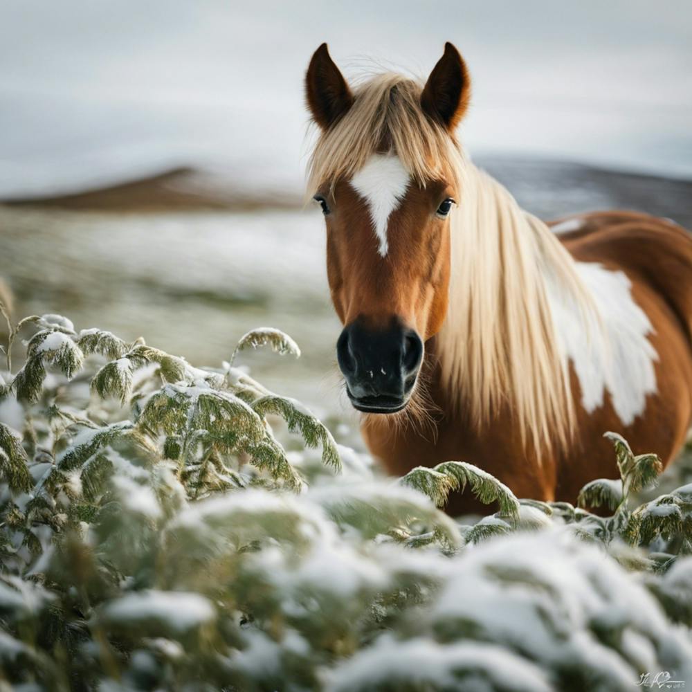 Horse In The Snow 1