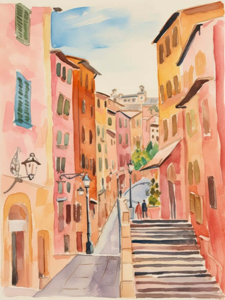 Perugia, Italy Watercolour Streets 1