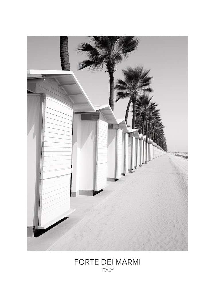 Poster Of Forte Dei Marmi, Italy, Black And White Photo 2