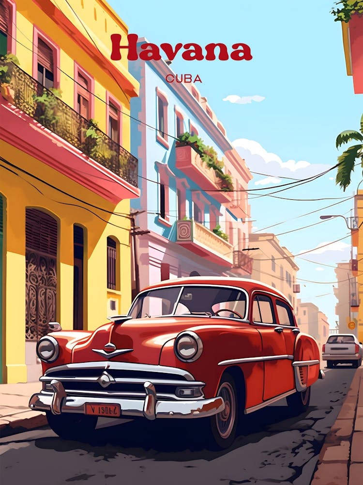 Havana Cuba Cuban Souvenir Travel Illustration