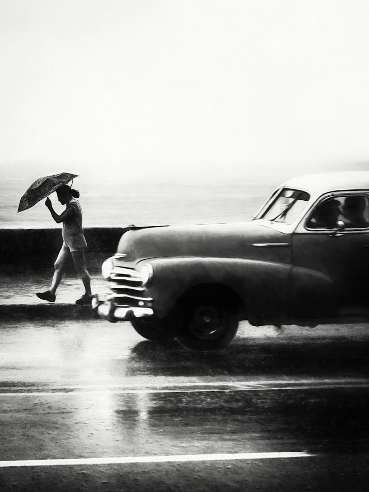 Stormy Malecon Havana Cuba