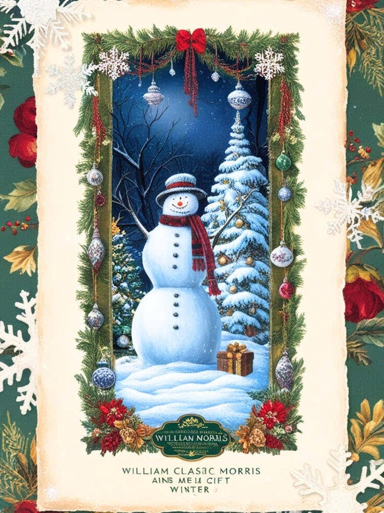 William Morris Snowman In The Window 2