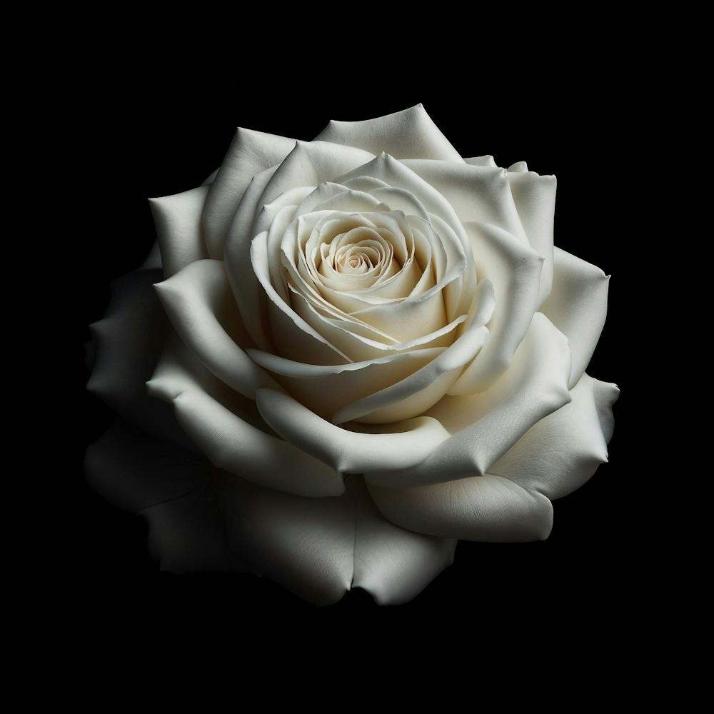 White Rose On Black Background