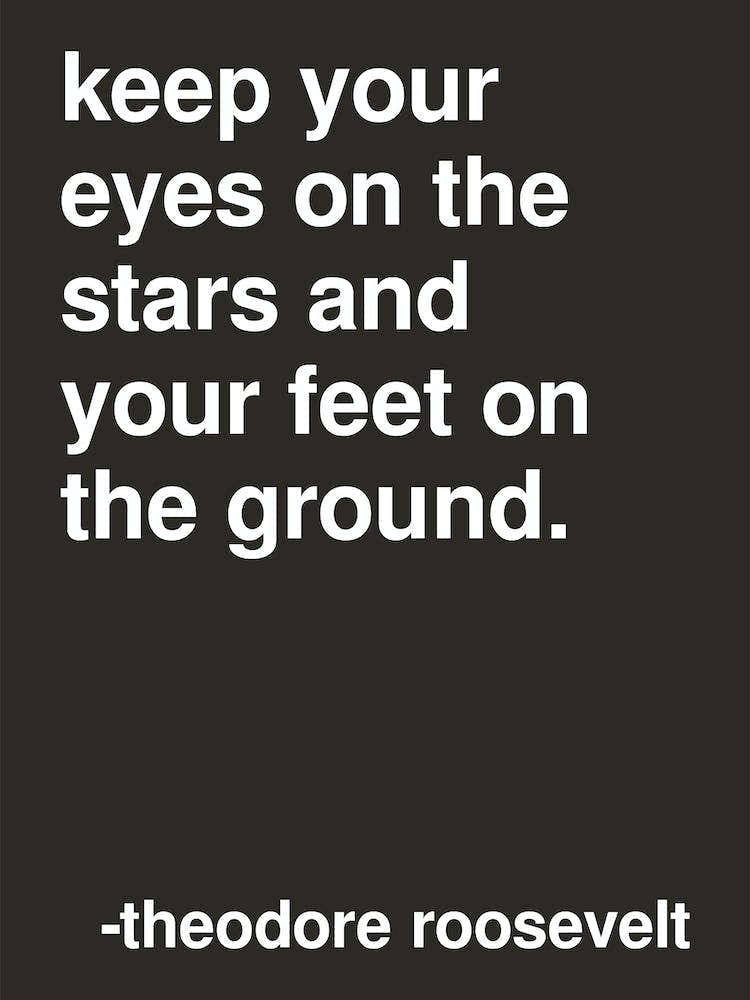 Keep Your Eyes On The Stars Roosevelt Quote In Black